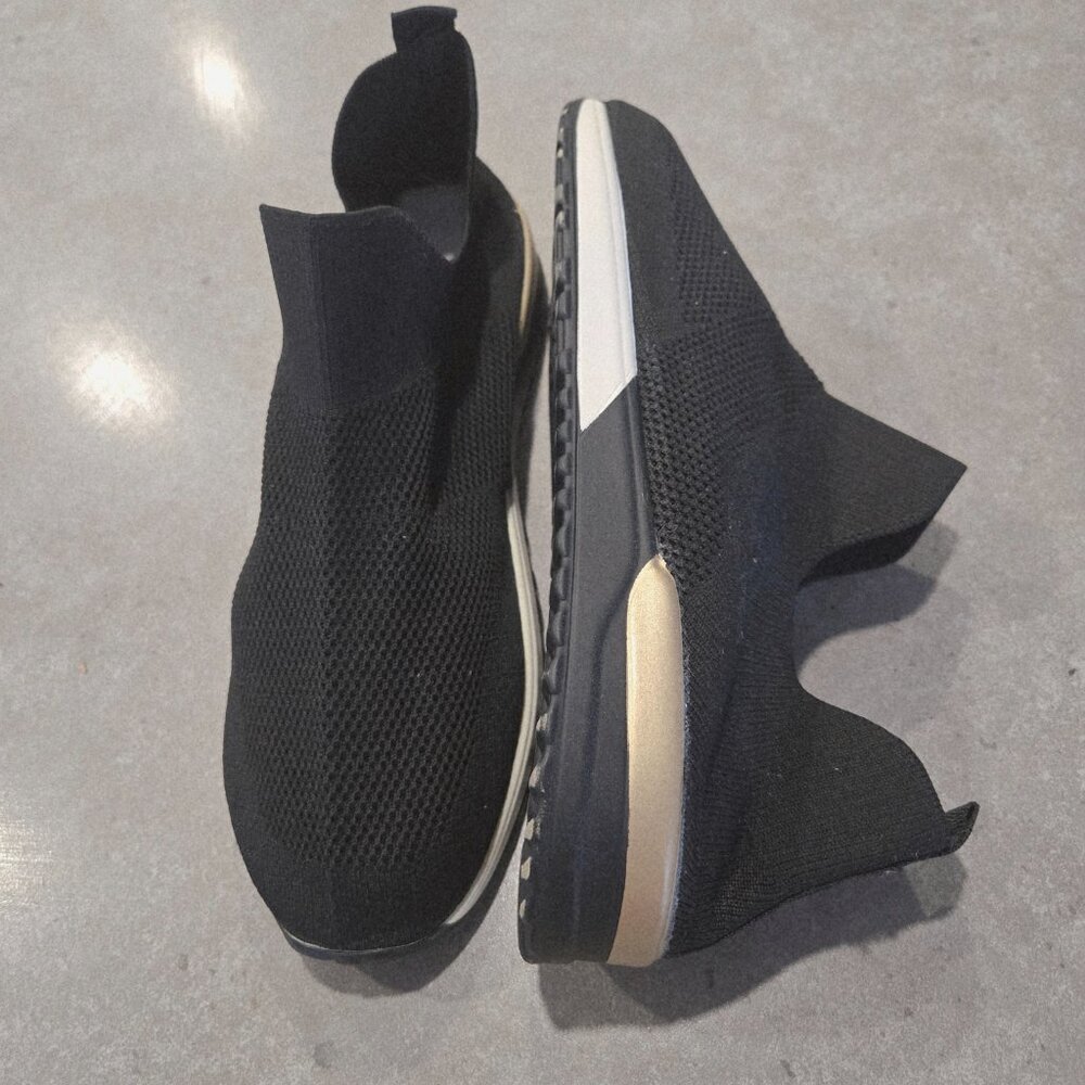 SOURCE UNKNOWN Men's Textile Slip-On Lightweight Sneakers - Black  - Size 12